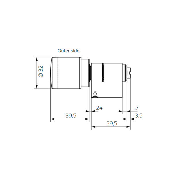 SI AX - VCN - Cylinder - Scand.Oval - 30 mm - Mifare